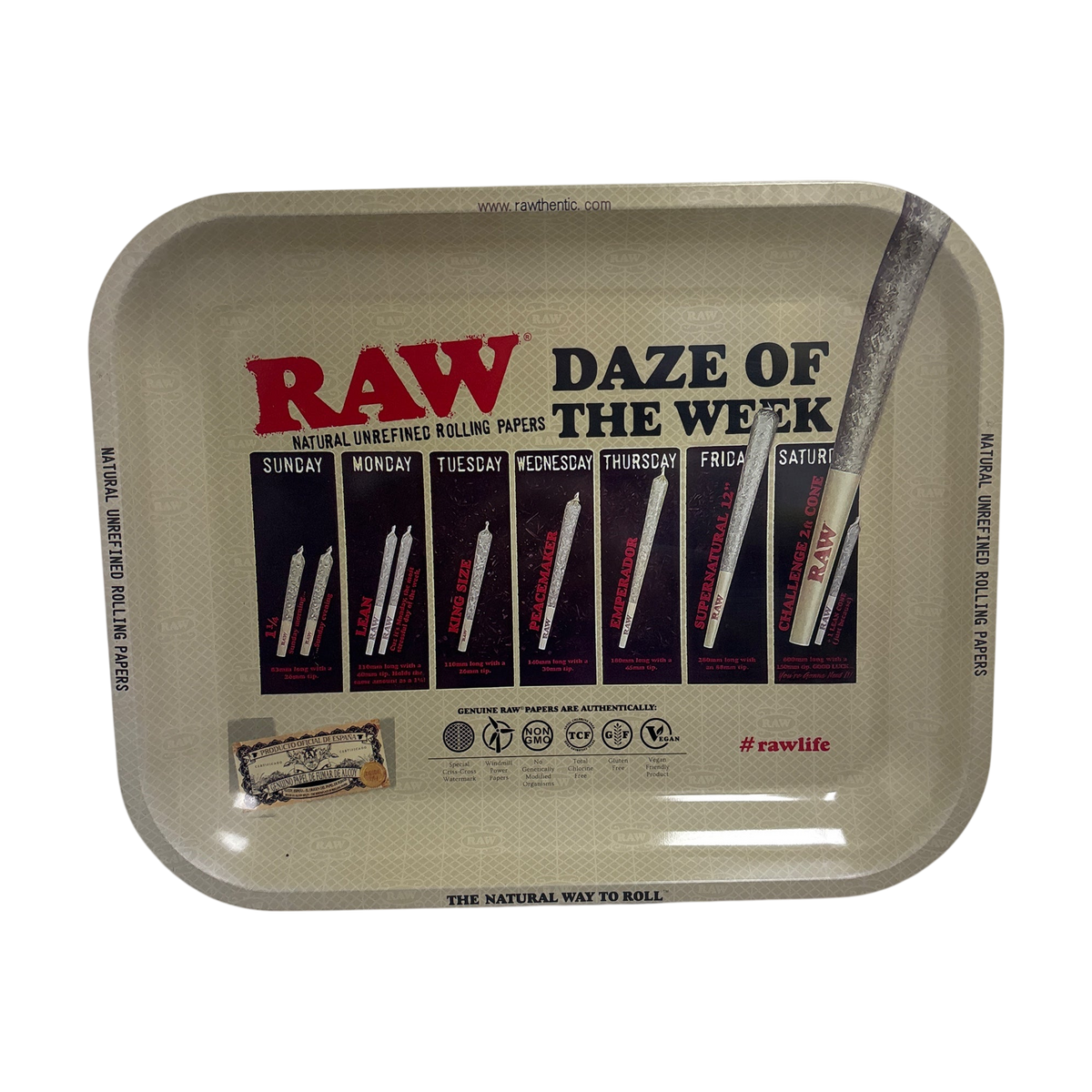 RAW Daze of the Week Rolling Tray (Large)