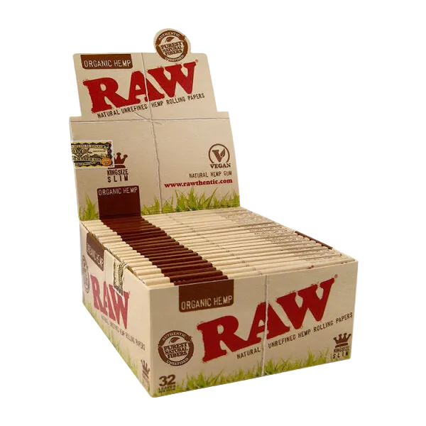 RAW Organic Rolling Papers King Size Slim (Box of 50)