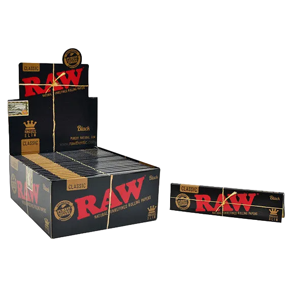 RAW Black Rolling Papers King Size Slim (Box of 50)