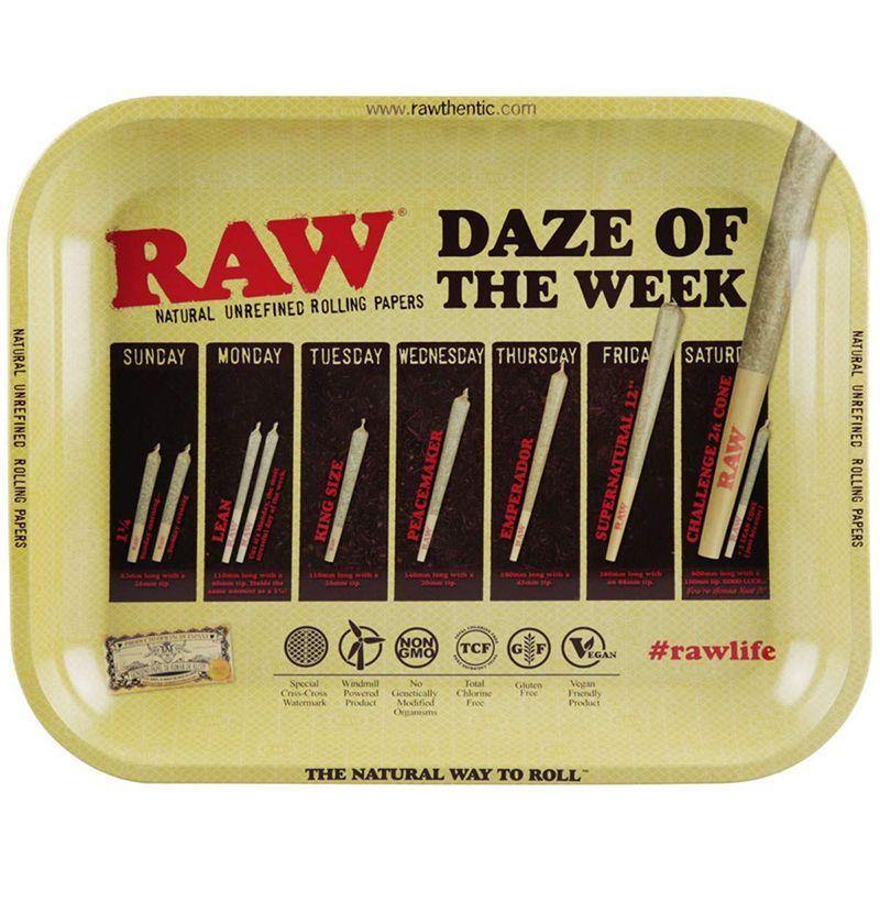 RAW DAZE OF THE WEEK LARGE ROLLING TRAY - munchterm