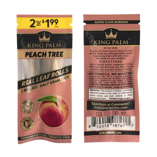 2-pack King Palm Terpene Flavoured 0.5g Rollies (4 Flavours)