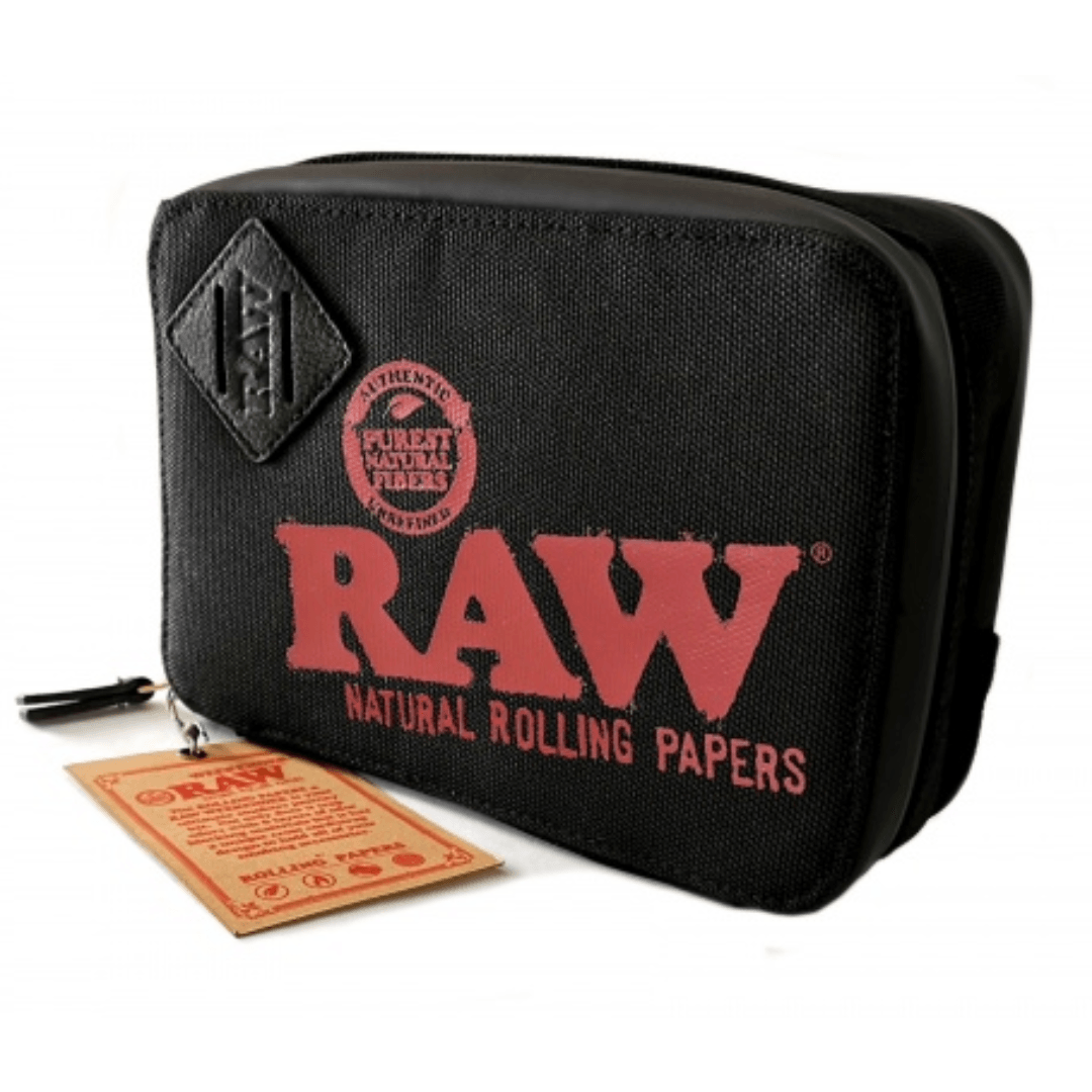 RAW BLACK WEEKENDER SMELL PROOF SMOKERS POUCH - munchterm