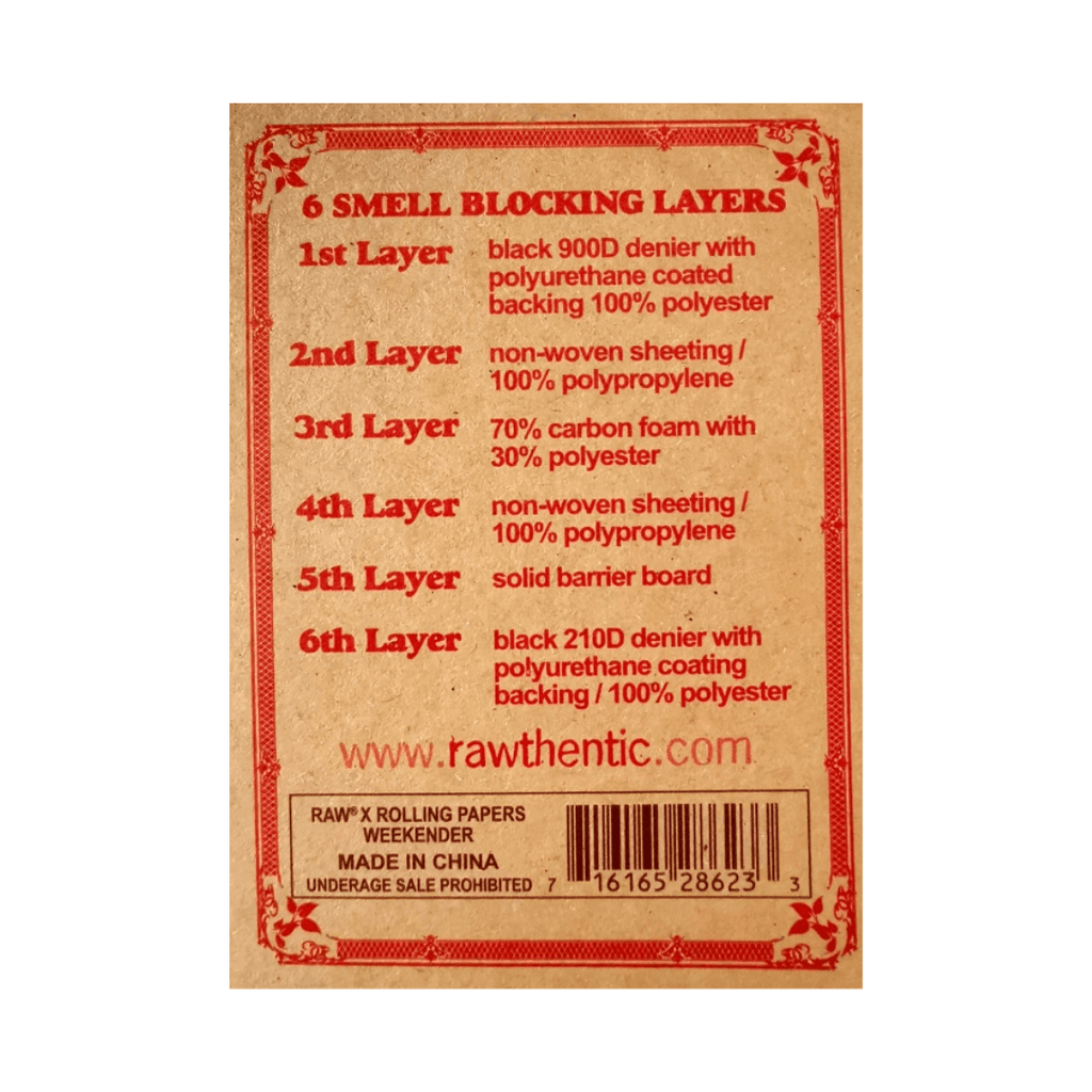 RAW BLACK WEEKENDER SMELL PROOF SMOKERS POUCH - munchterm