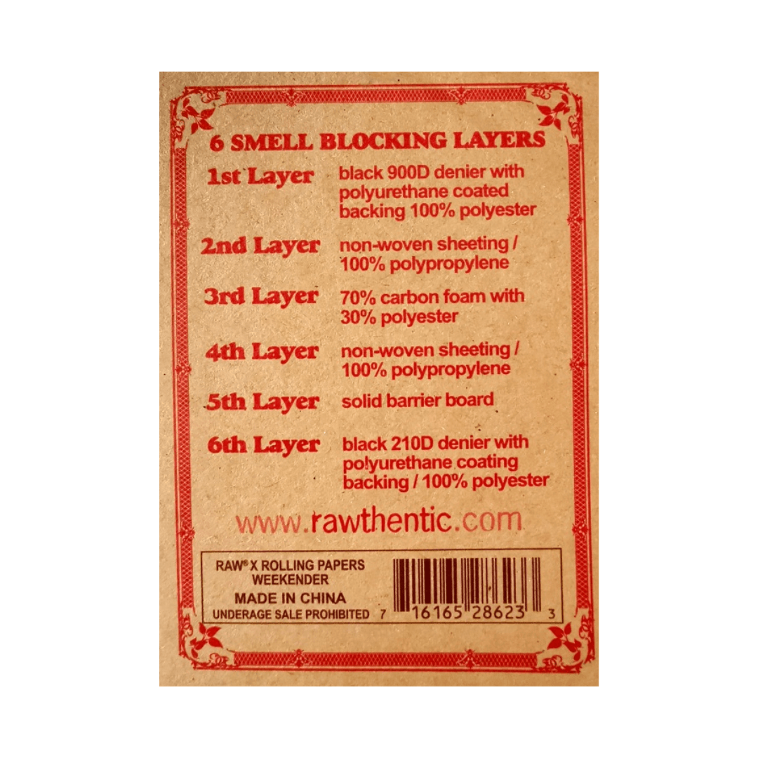 RAW BLACK WEEKENDER SMELL PROOF SMOKERS POUCH - munchterm