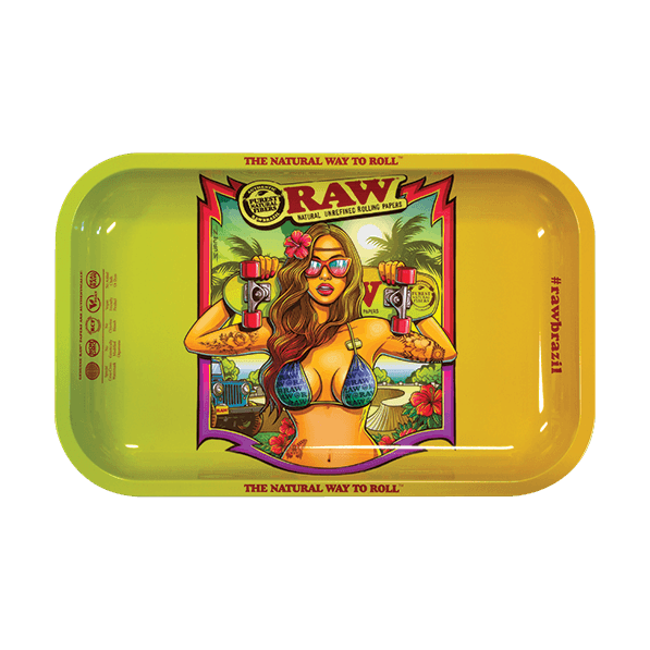 RAW SMALL BRAZIL ROLLING TRAY V2 - munchterm