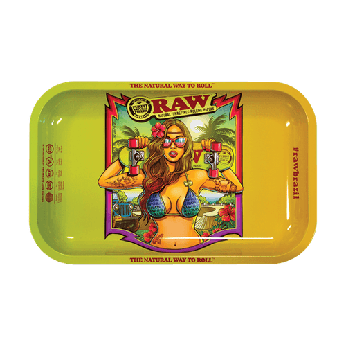 RAW SMALL BRAZIL ROLLING TRAY V2 - munchterm
