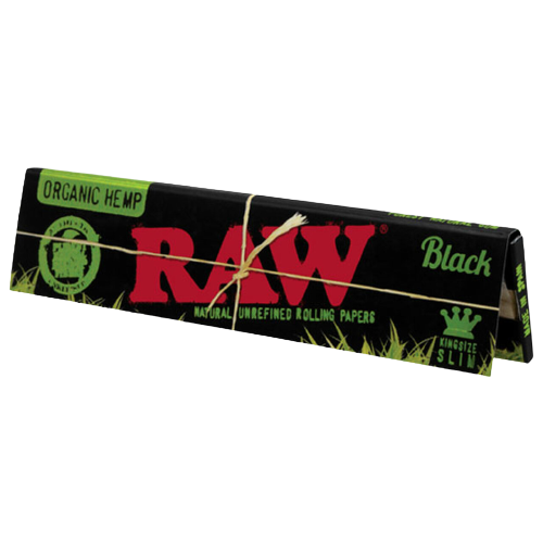 RAW Black Organic Hemp Rolling Papers King Size Slim (Box of 50)