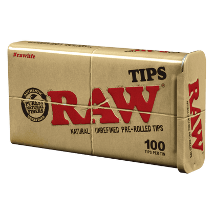 RAW 100 PRE-ROLLED TIPS TIN - munchterm