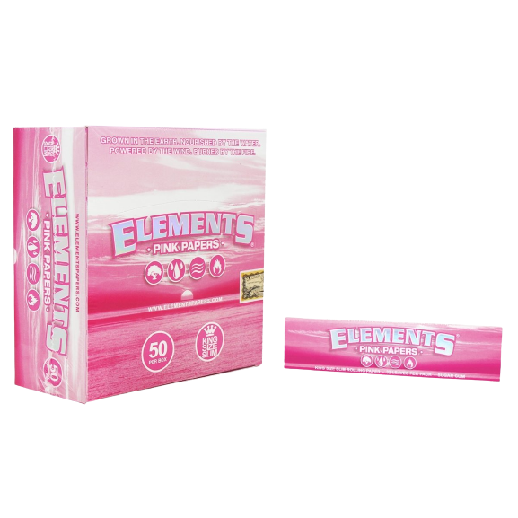 Elements Pink Rolling Papers King Size Slim