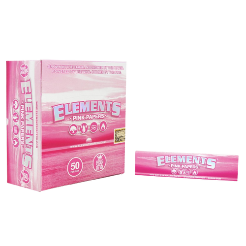 Elements Pink Rolling Papers King Size Slim