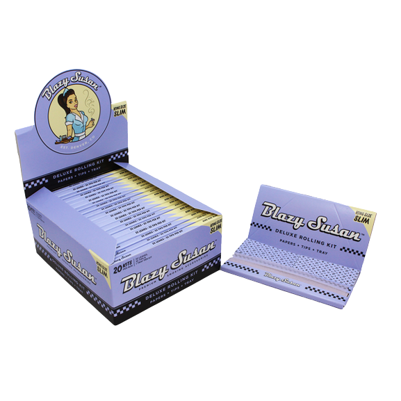 Blazy Susan Purple Deluxe Rolling Kit - Papers, Tips + Tray Kingsize Slim