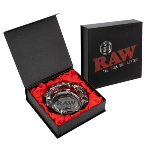 RAW Dark Side Glass Ashtray + Gift Box