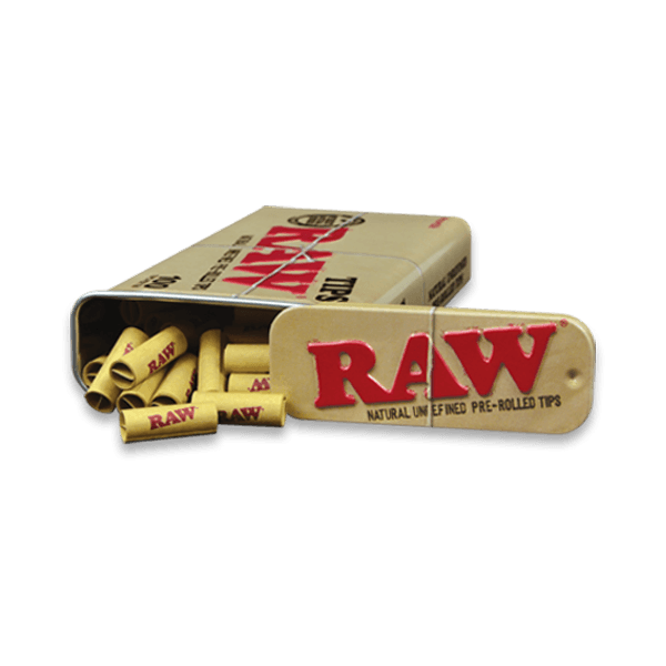 RAW 100 PRE-ROLLED TIPS TIN - munchterm