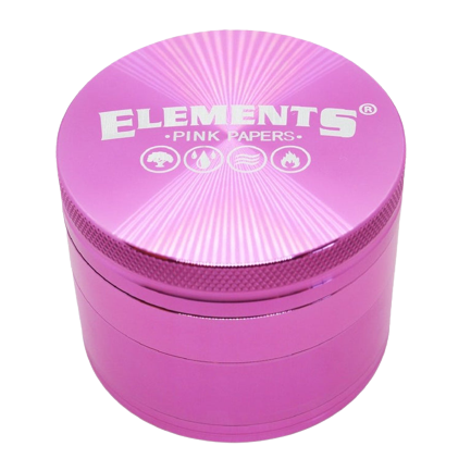 Elements Pink 4-piece Aluminium Herb Grinder - 60mm 4-piece