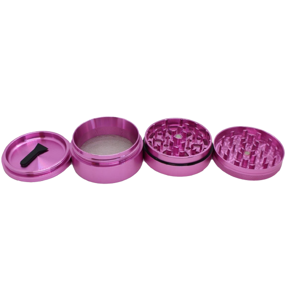 Elements Pink 4-piece Aluminium Herb Grinder - 60mm 4-piece