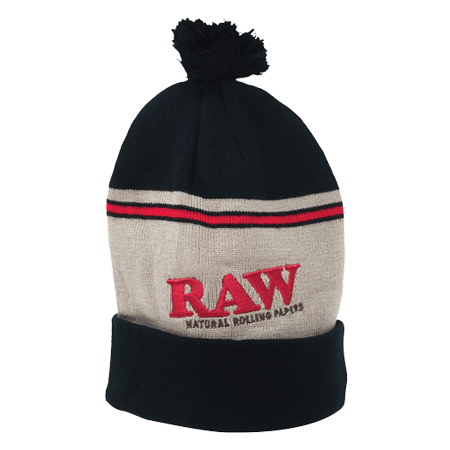 RAW x ROLLING PAPERS POM POM BEANIE HAT - munchterm