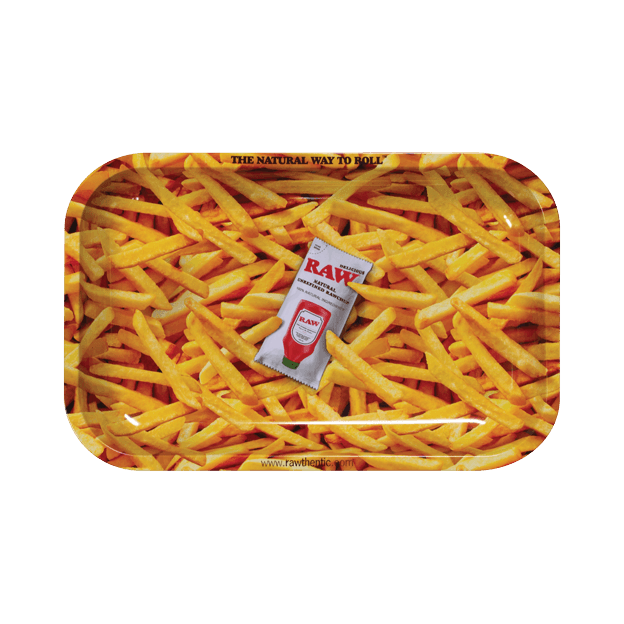 RAW FRENCH FRIES SMALL ROLLING TRAY - munchterm