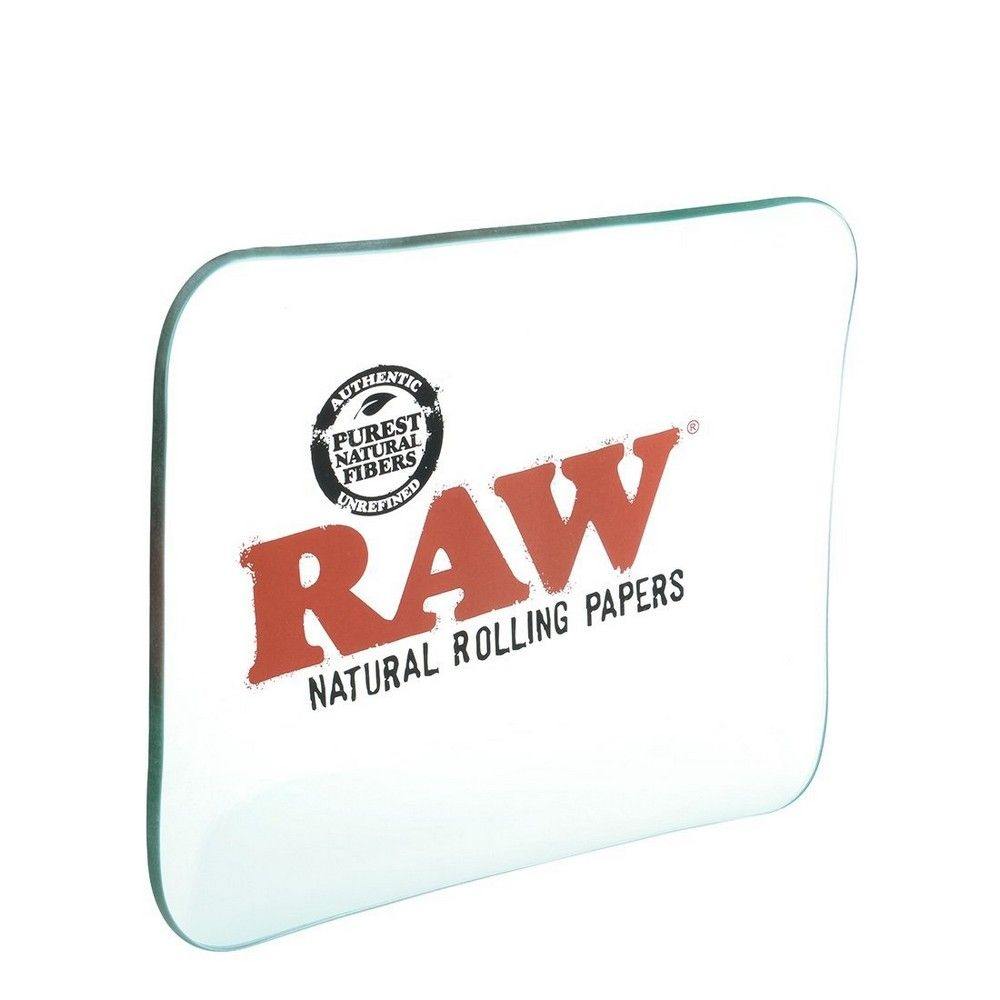 RAW LARGE GLASS ROLLING TRAY - munchterm
